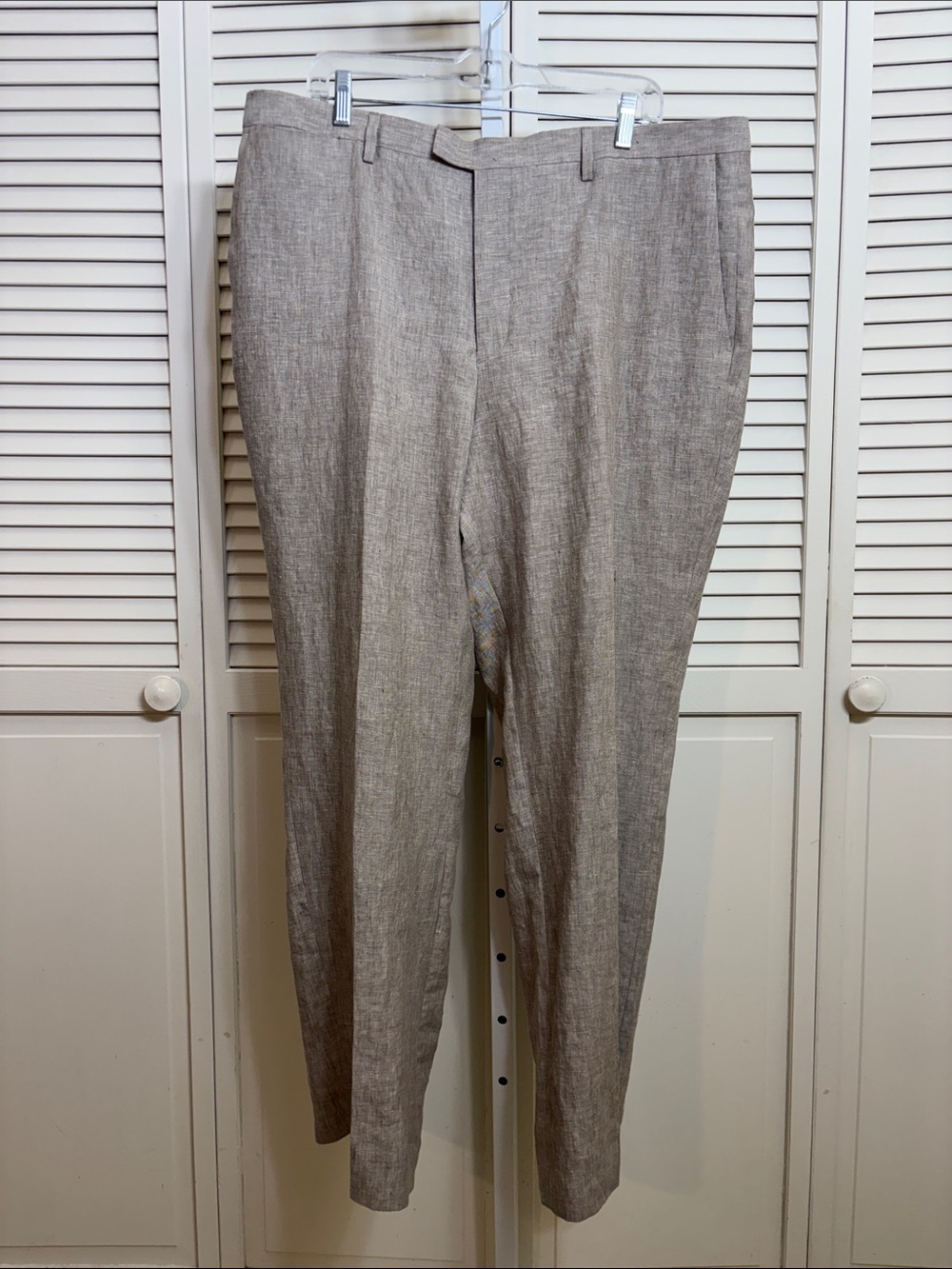 NWT Banana Republic Men's Slim Linen Dress Pants in Taupe 38 x 32
